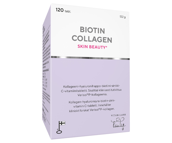 Biotin Collagen Skin Beauty kollageeni-hyaluronihappo-biotiini-sinkki-C-vitamiinitabletti 120 tabl