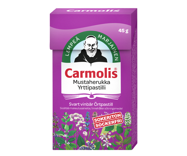 Carmolis mustaherukka yrttipastilli