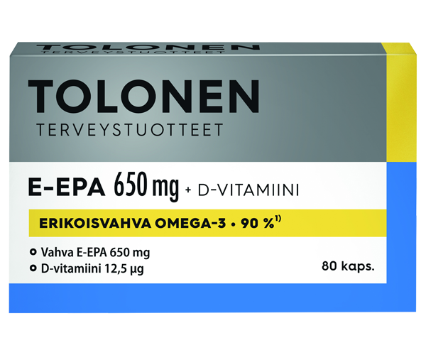 Tolonen E-EPA 650mg + D-vitamiini 80 kaps