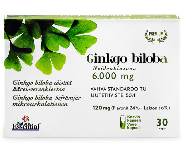Ginkgo Biloba neidonhiuspuu 6000 mg 30 kaps