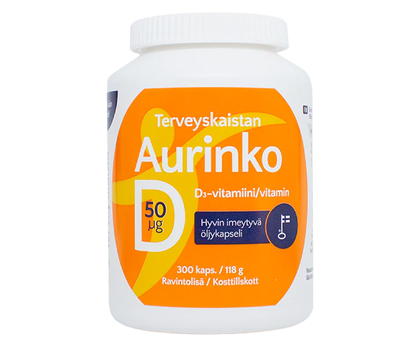 Terveyskaista Aurinko D 50 µg 300 kaps