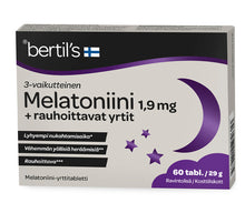 Bertil's Melatoniini 1,9 mg + rauhoittavat yrtit 60 tabl