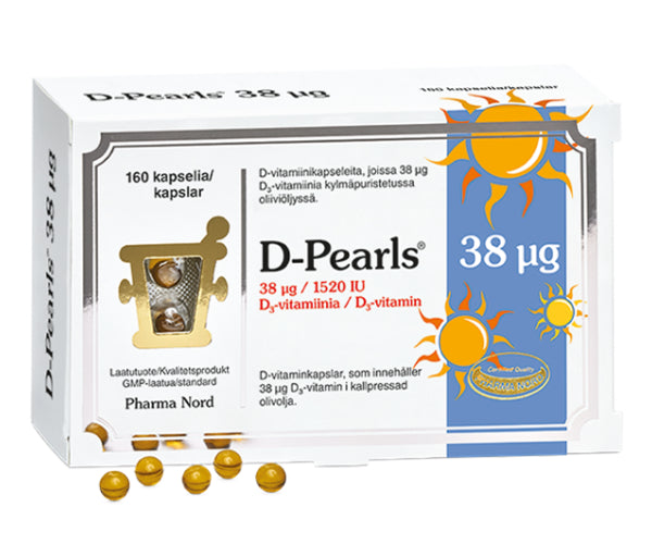 Pharma Nord D-Pearls D-vitamiini 38 µg 160 kaps.