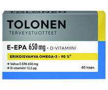 Tolonen E-EPA 650mg + D-vitamiini 80 kaps