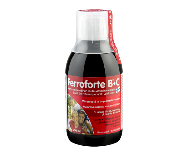 Ferroforte B + C nestemäinen rauta-vitamiinivalmiste 250 ml