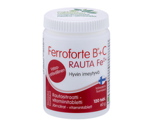 Vatsaystävällinen rautasitraatti-vitamiinitabletti