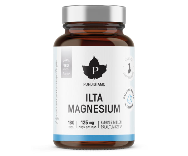 Puhdistamo Ilta Magnesium 180 kaps. - tuotepakkaus