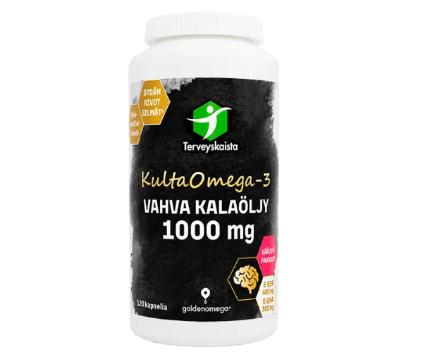 Terveyskaista KultaOmega-3 Vahva Kalaöljy 1000 mg 120 kaps.