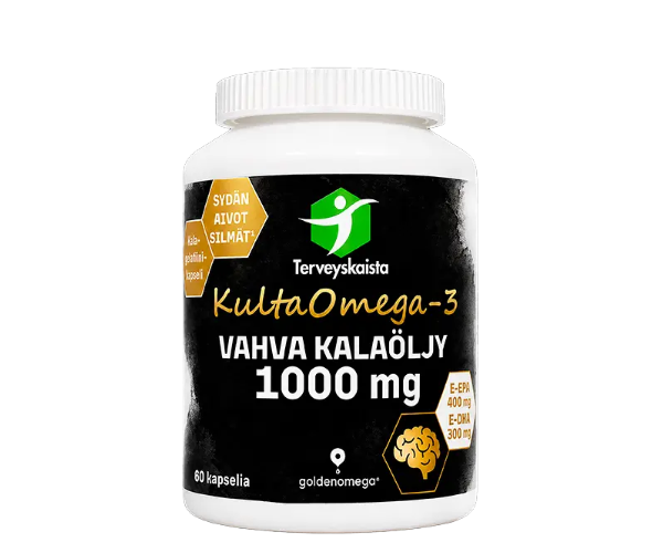 Terveyskaista KultaOmega-3 Vahva Kalaöljy 1000 mg 60 kaps.