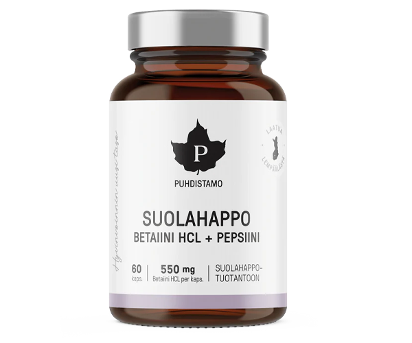 Puhdistamo Suolahappo Betaiini HCL+Pepsiini 60 kaps