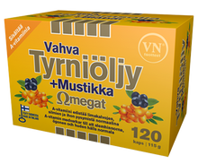 Via Naturale Vahva Tyrniöljy+Mustikka Omegat 120 kaps