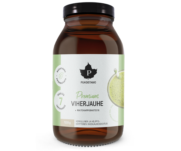 Puhdistamo Premium Viherjauhe+maitohappobakteeri 120g