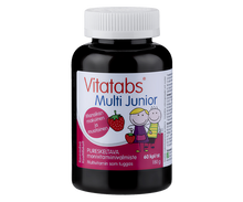 Vitatabs Multi Junior pureskeltava mansikan makuinen monivitamiinivalmiste lapsille