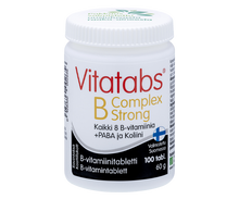 Vitatabs B-Complex Strong 
Kaikki 8 B-vitamiinia+PABA ja koliini